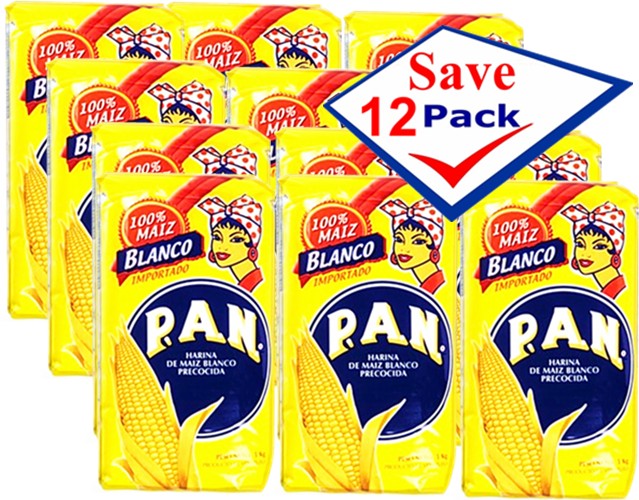 Harina P.A.N Pre-Cooked White Corn Meal 2.3 lbs Pack of 12